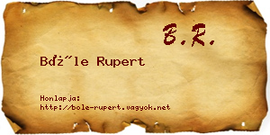Bőle Rupert névjegykártya